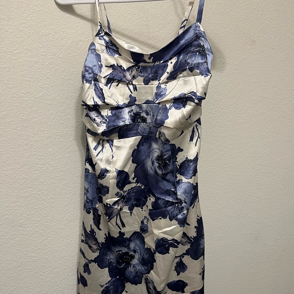 Romy Blue and White Smocked Dress